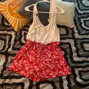 (7-9)M short jumper (3-5)yellow 2 piece (S)Striped dress (M)Strapless (L)Red